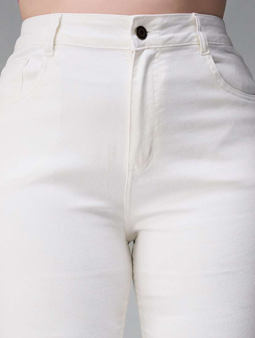 women solid high rise bootcut jeans - 22433419 -  Standard Image - 1