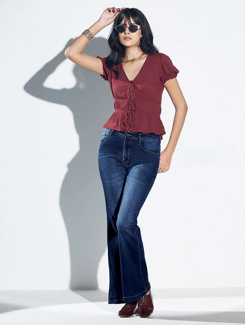 women solid mid rise bootcut jean - 22433438 -  Standard Image - 4