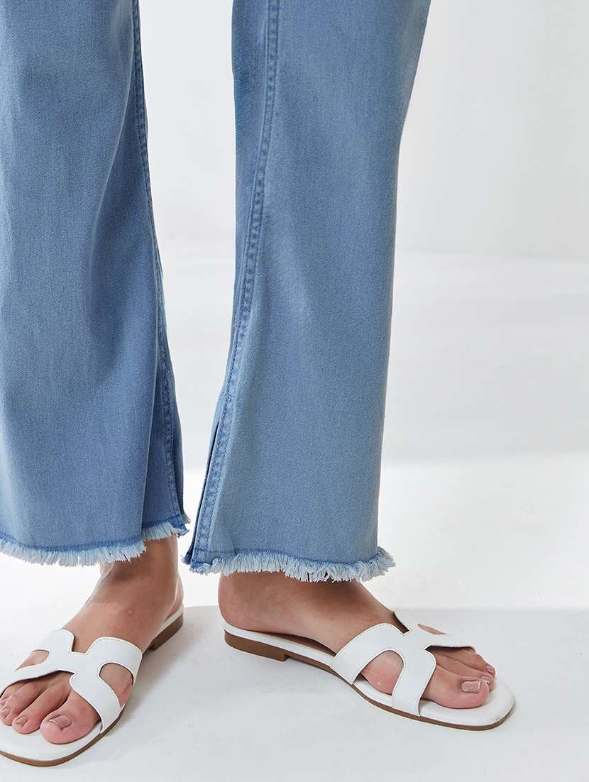 women solid high rise bootcut jean - 22433440 -  Standard Image - 1
