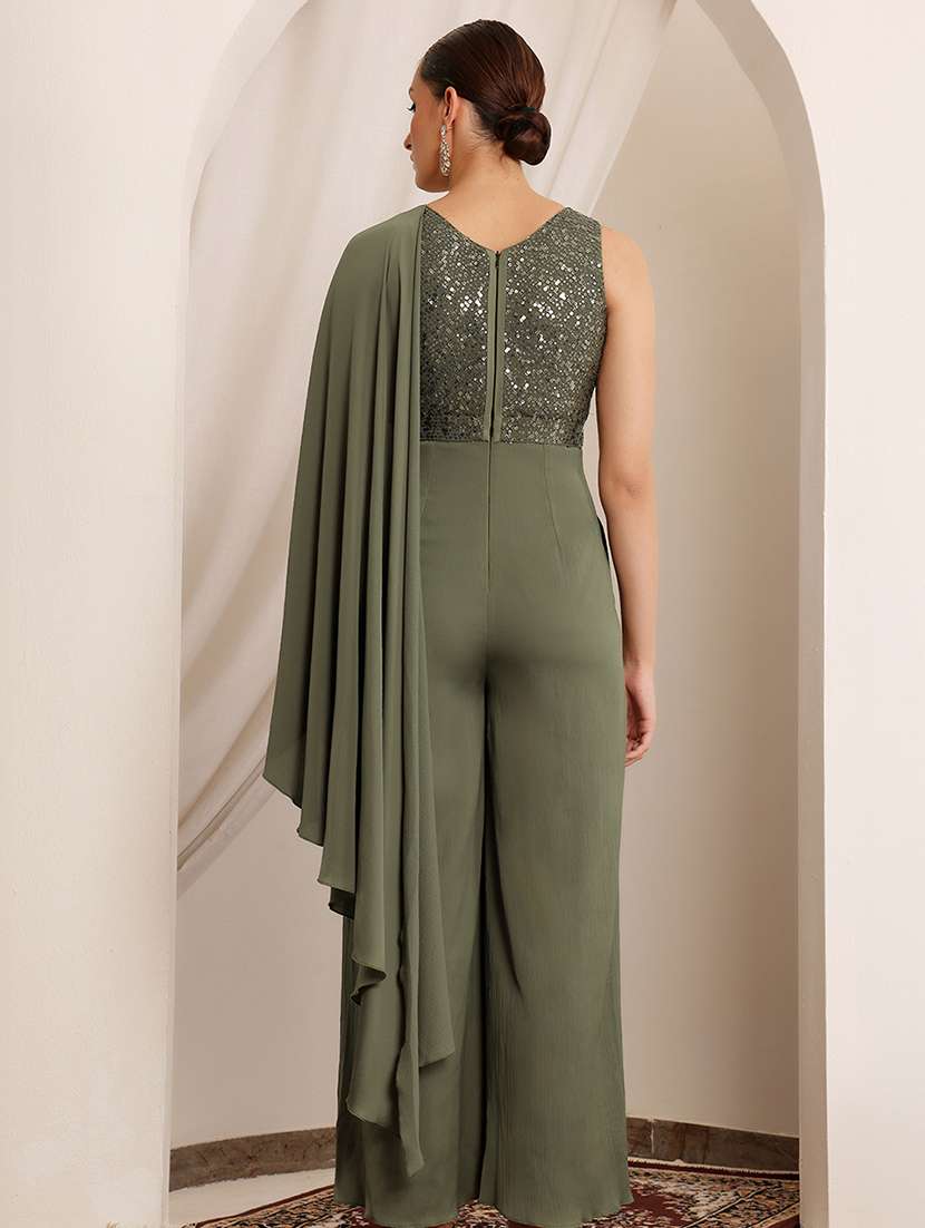 women embellished sleeveless fusion jumpsuit dress - 22433474 -  Standard Image - 4