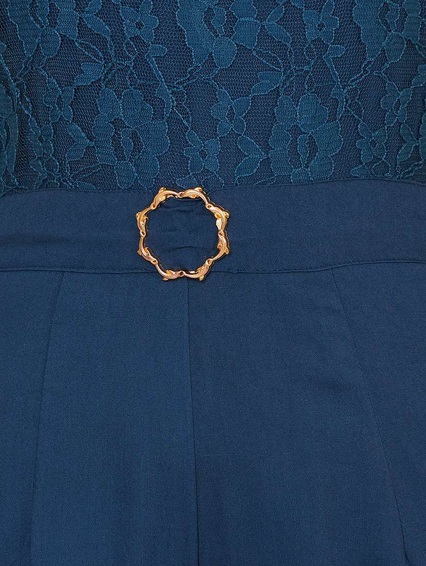 women self designed short sleeve lace jumpsuit - 22433476 -  Standard Image - 1