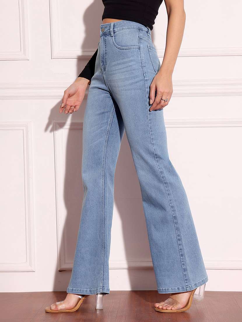 women solid high rise bootcut jean - 22433572 -  Standard Image - 4