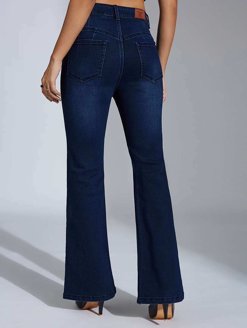 women solid high rise bootcut jean - 22433575 -  Standard Image - 4