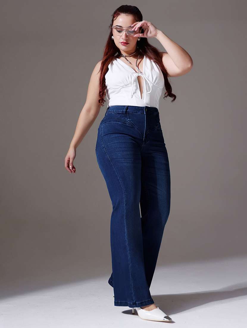 Women Solid High Rise Bootcut Jeans - 22433606 -  Standard Image - 4