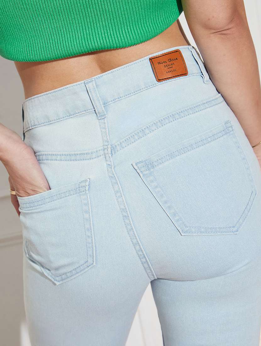 women solid high rise bootcut jean - 22433609 -  Standard Image - 1