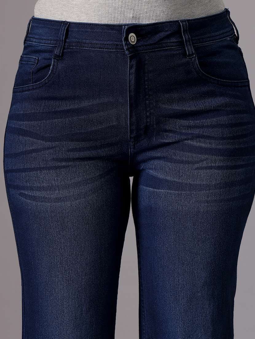 women solid high rise bootcut jeans - 22433627 -  Standard Image - 1