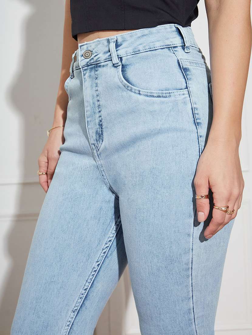 women solid high rise skinny jeans - 22433630 -  Standard Image - 1