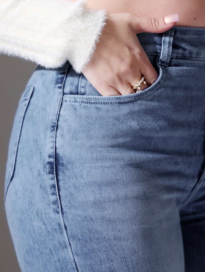 women solid high rise wide leg jeans - 22433631 -  Standard Image - 1