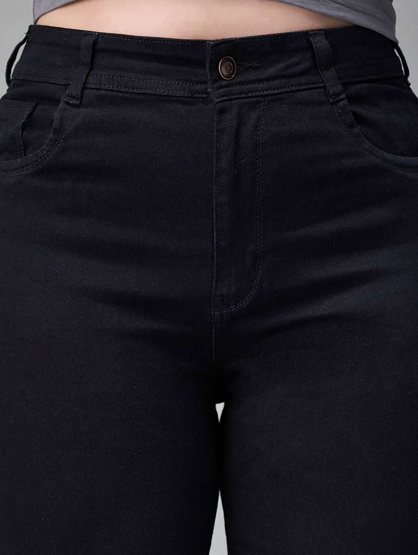 women solid high rise skinny jeans - 22433638 -  Standard Image - 1