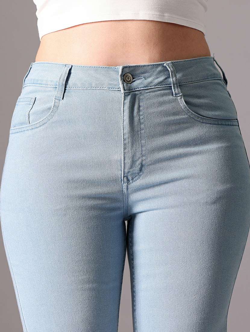 women solid high rise bootcut jeans - 22433642 -  Standard Image - 1