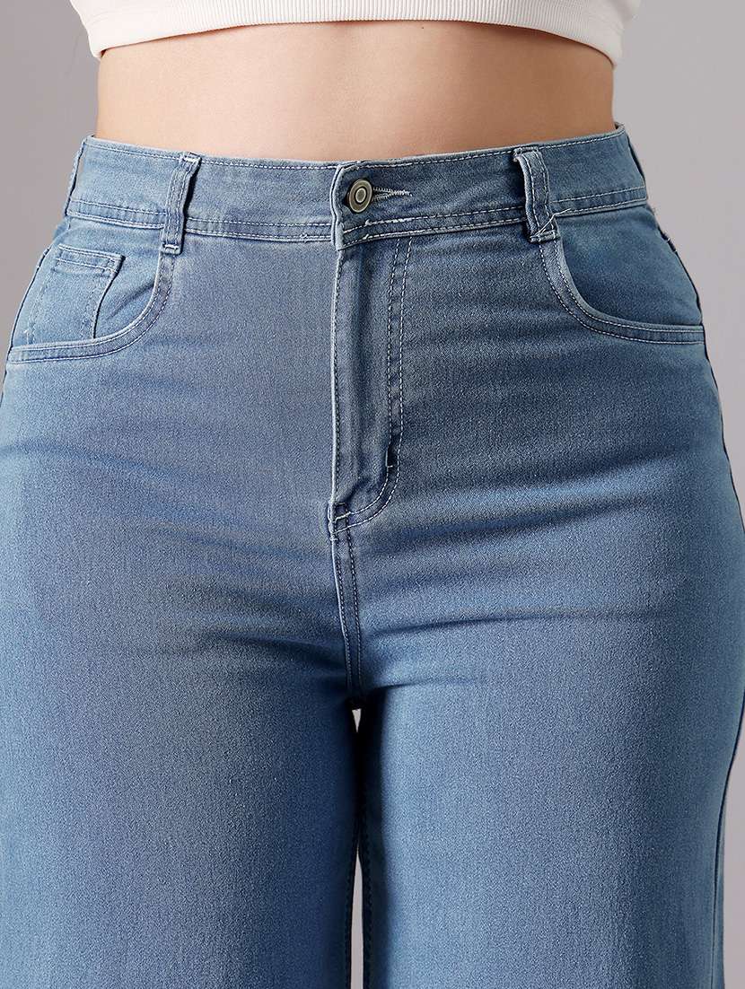 women solid high rise wide leg jeans - 22433652 -  Standard Image - 1
