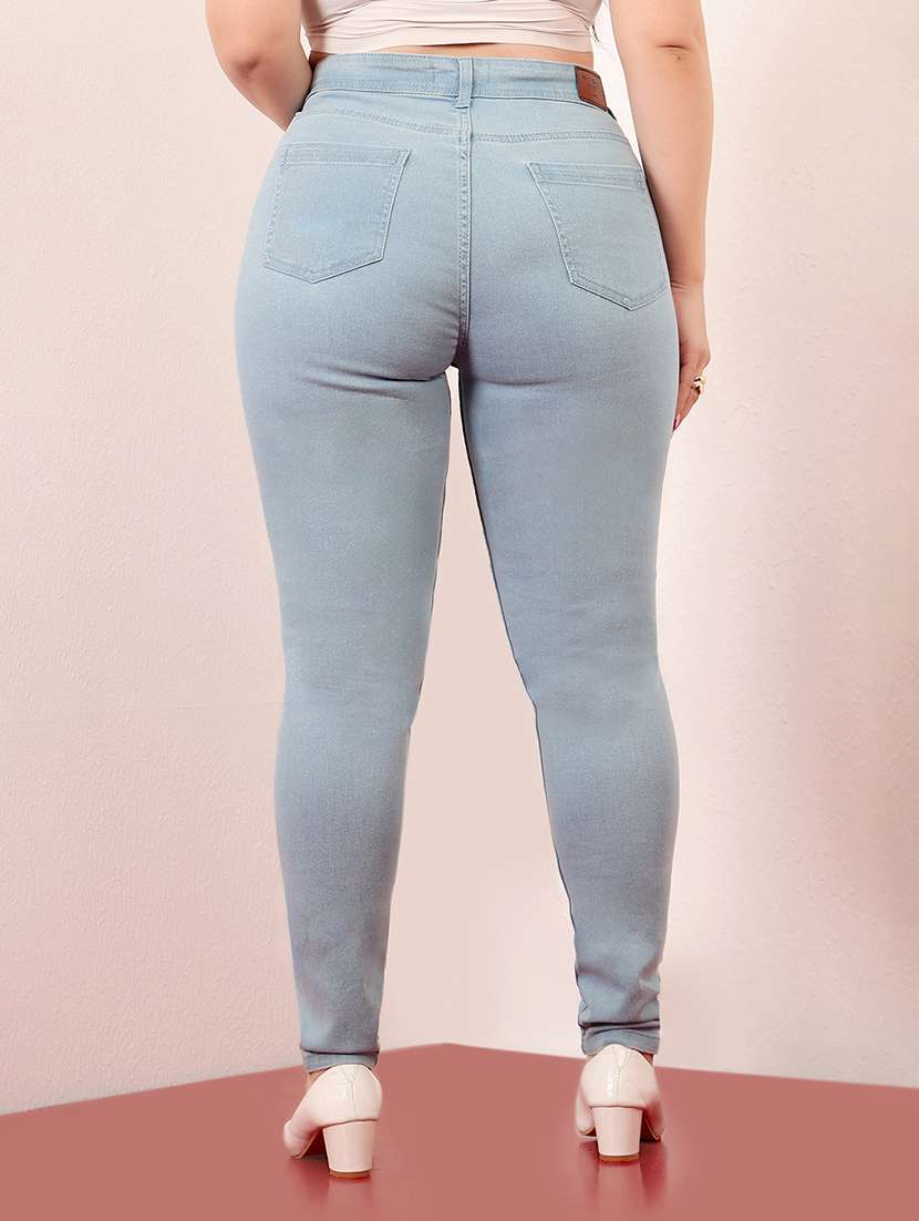 women solid high rise skinny jeans - 22433663 -  Standard Image - 4