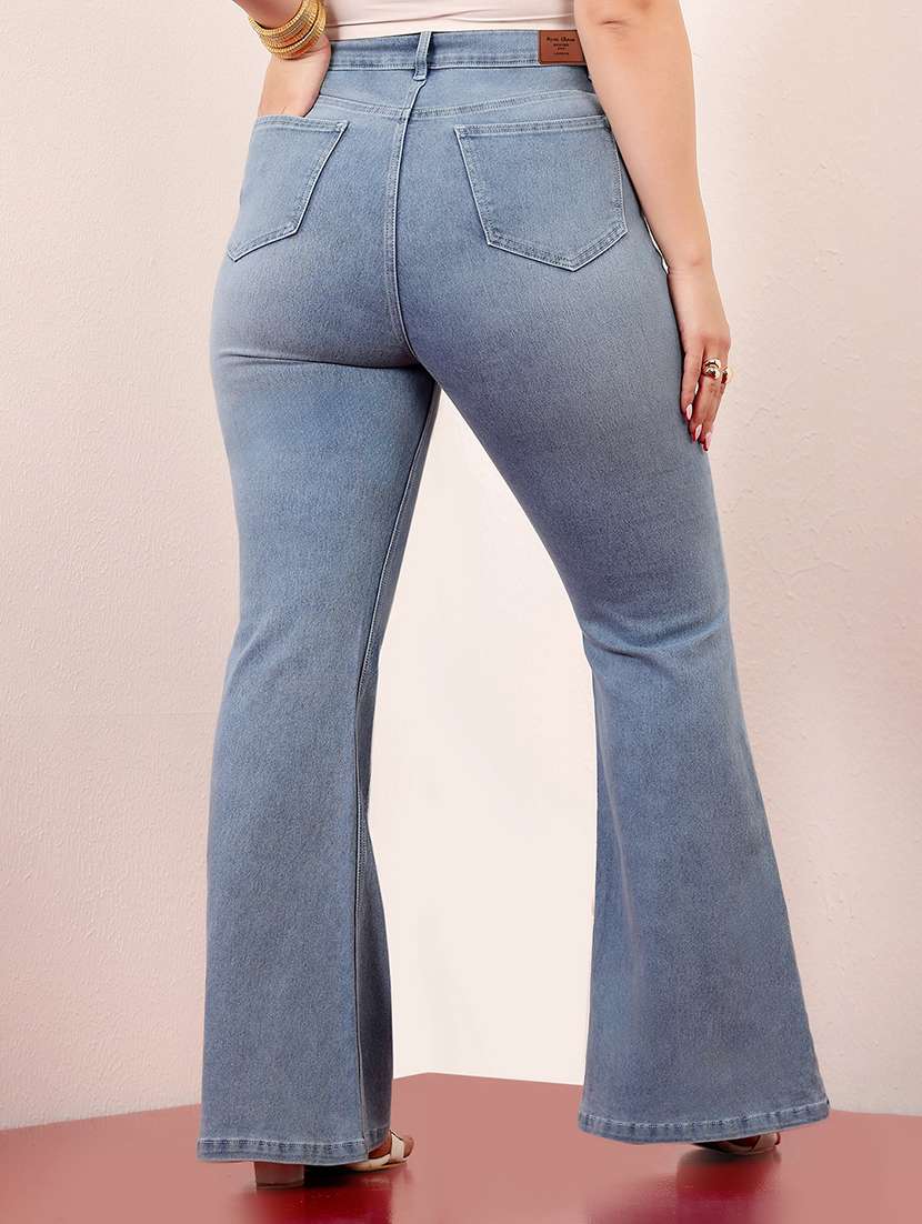 women solid high rise bootcut jeans - 22433664 -  Standard Image - 4