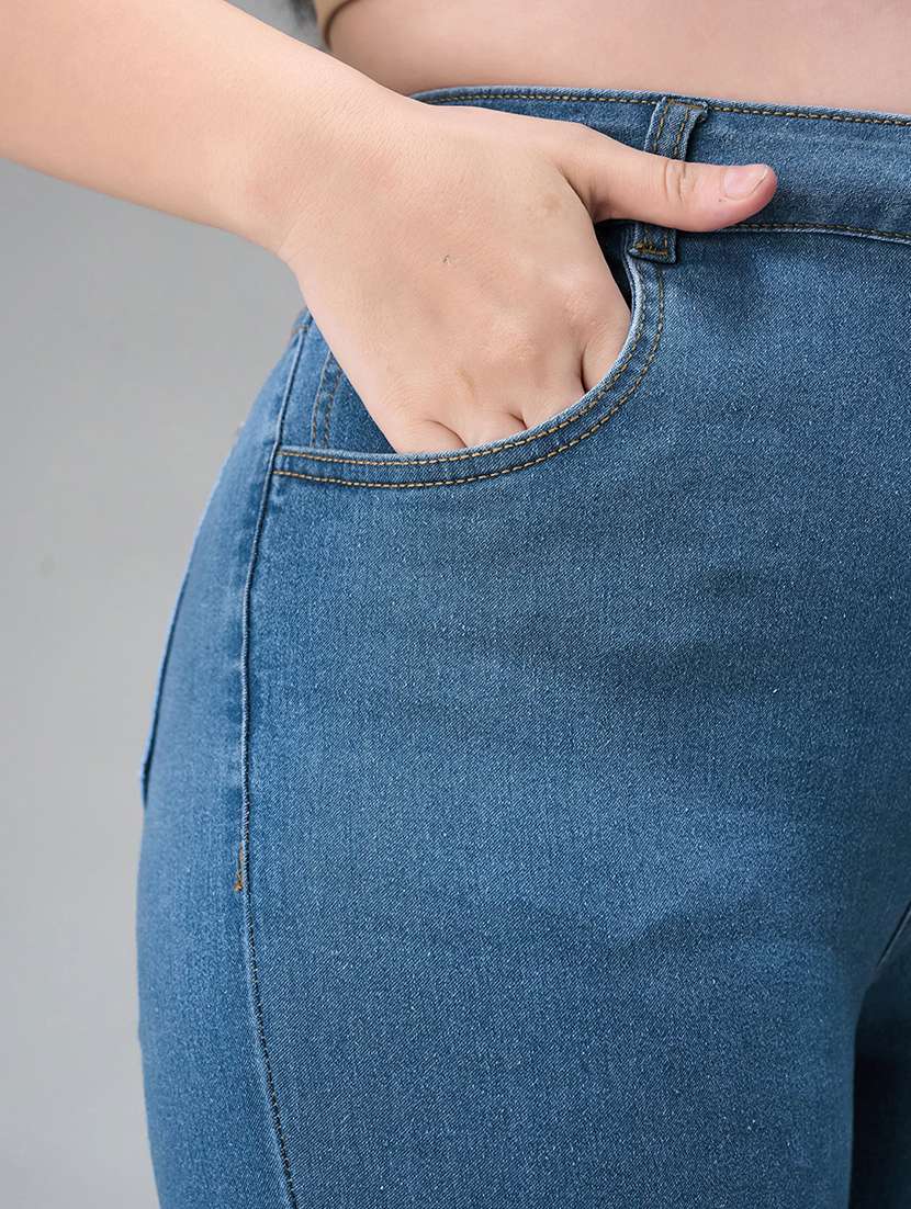 women solid high rise skinny fit jeans - 22433688 -  Standard Image - 1