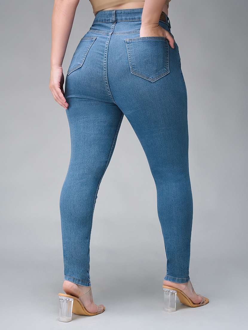 women solid high rise skinny fit jeans - 22433688 -  Standard Image - 4
