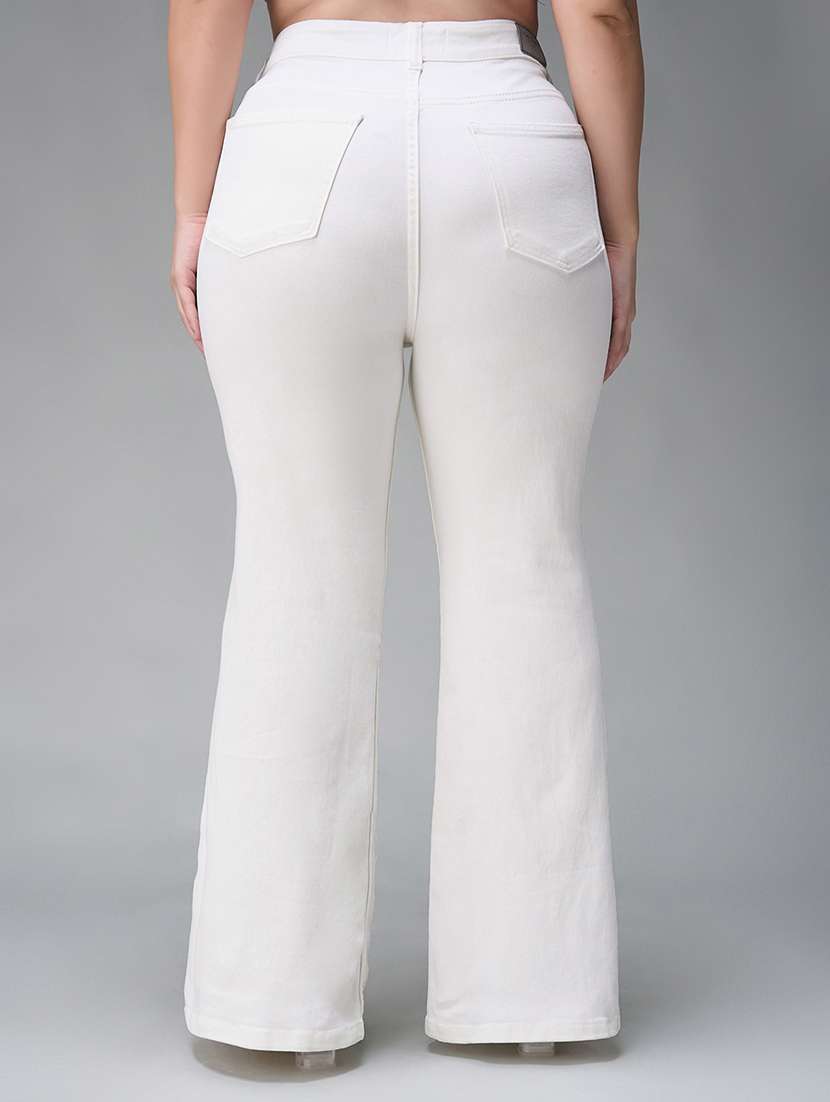 women solid high rise bootcut jeans - 22433701 -  Standard Image - 4