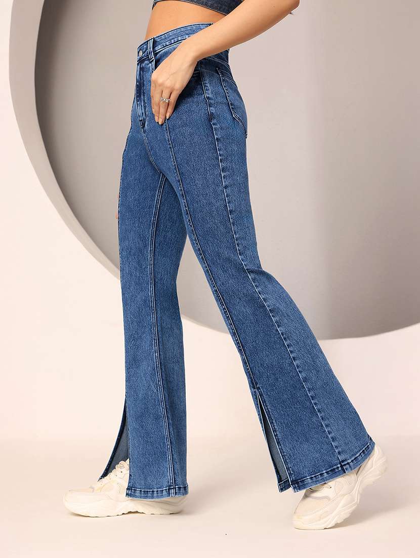 women navy blue cotton jean - 22433734 -  Standard Image - 4