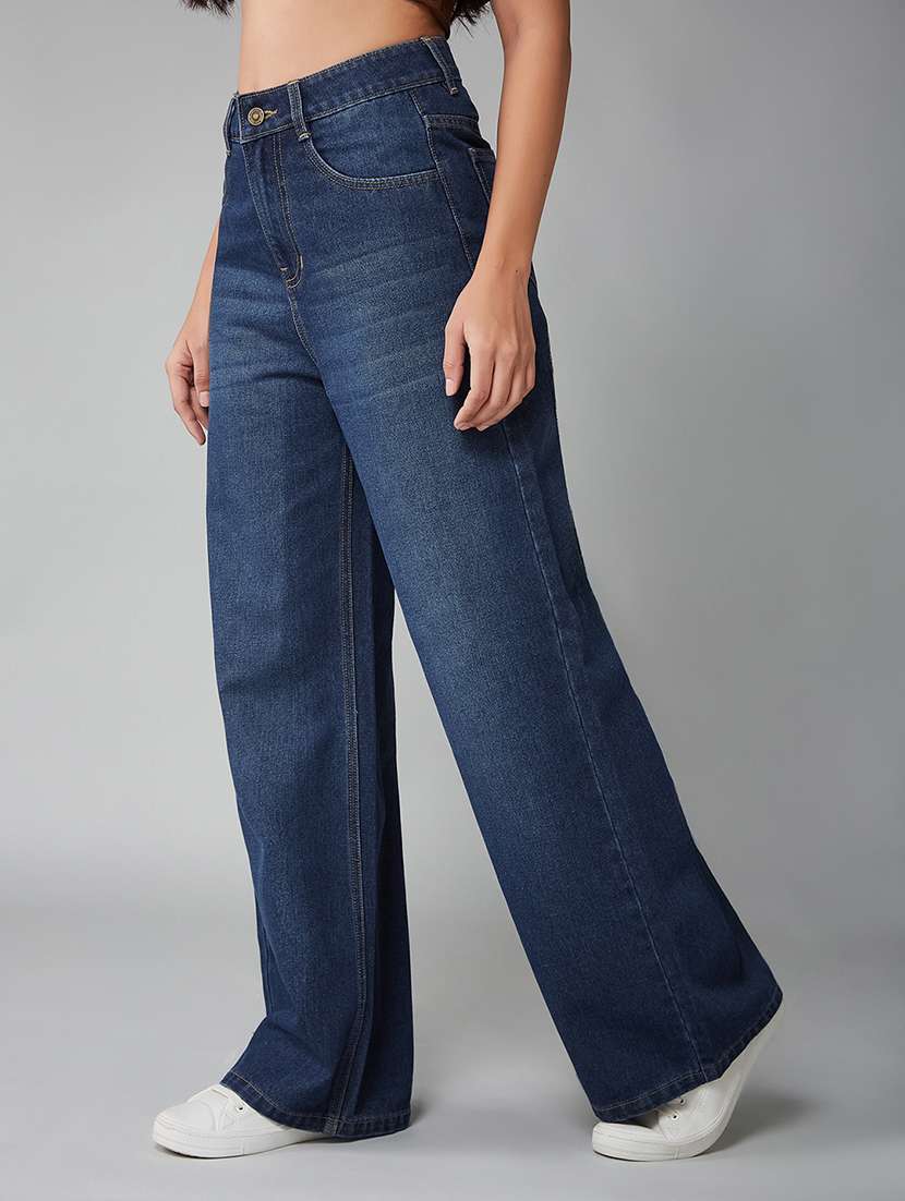 women navy blue cotton jean - 22433737 -  Standard Image - 1