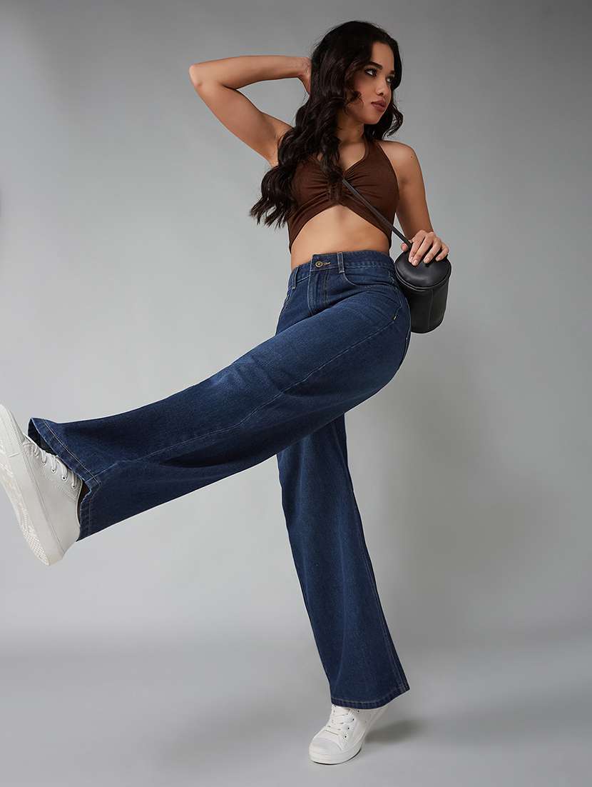 women navy blue cotton jean - 22433737 -  Standard Image - 4
