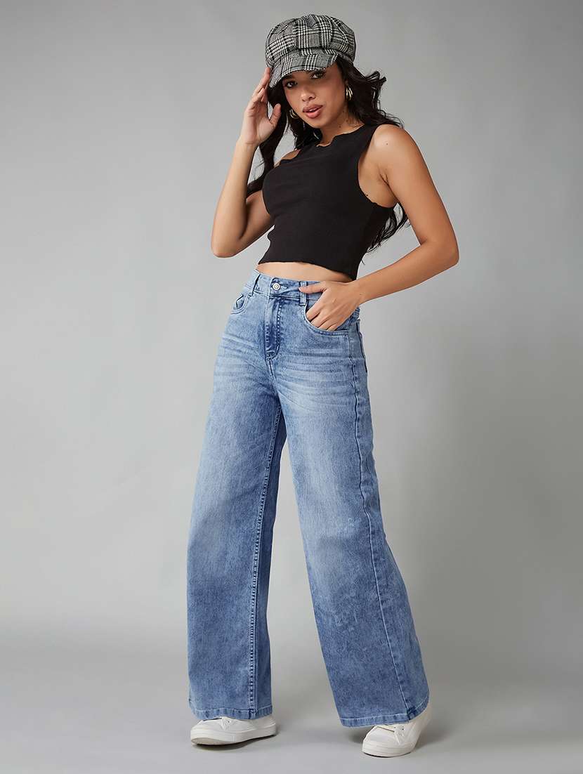 women light blue cotton jean - 22433761 -  Standard Image - 4