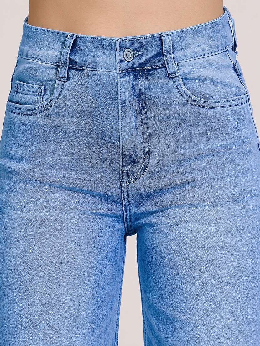 women light blue denim wide leg jeans - 22433777 -  Standard Image - 1