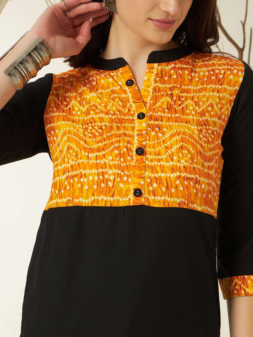 women bandhani three quarter sleeve kurta salwar set - 22433910 -  Standard Image - 1