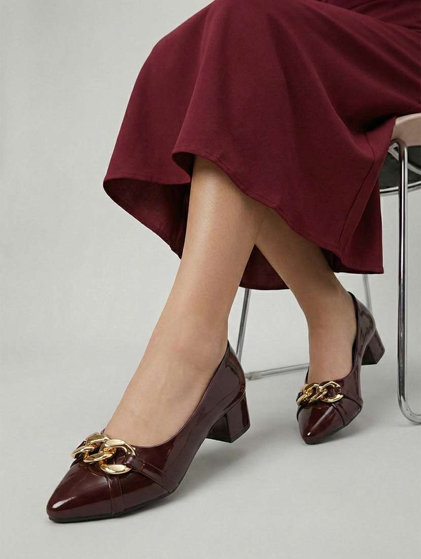 Purple Patent Leather Slip On Pumps - 22433940 -  Standard Image - 1