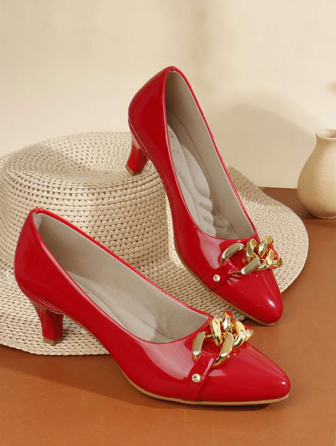 women red slip on pump