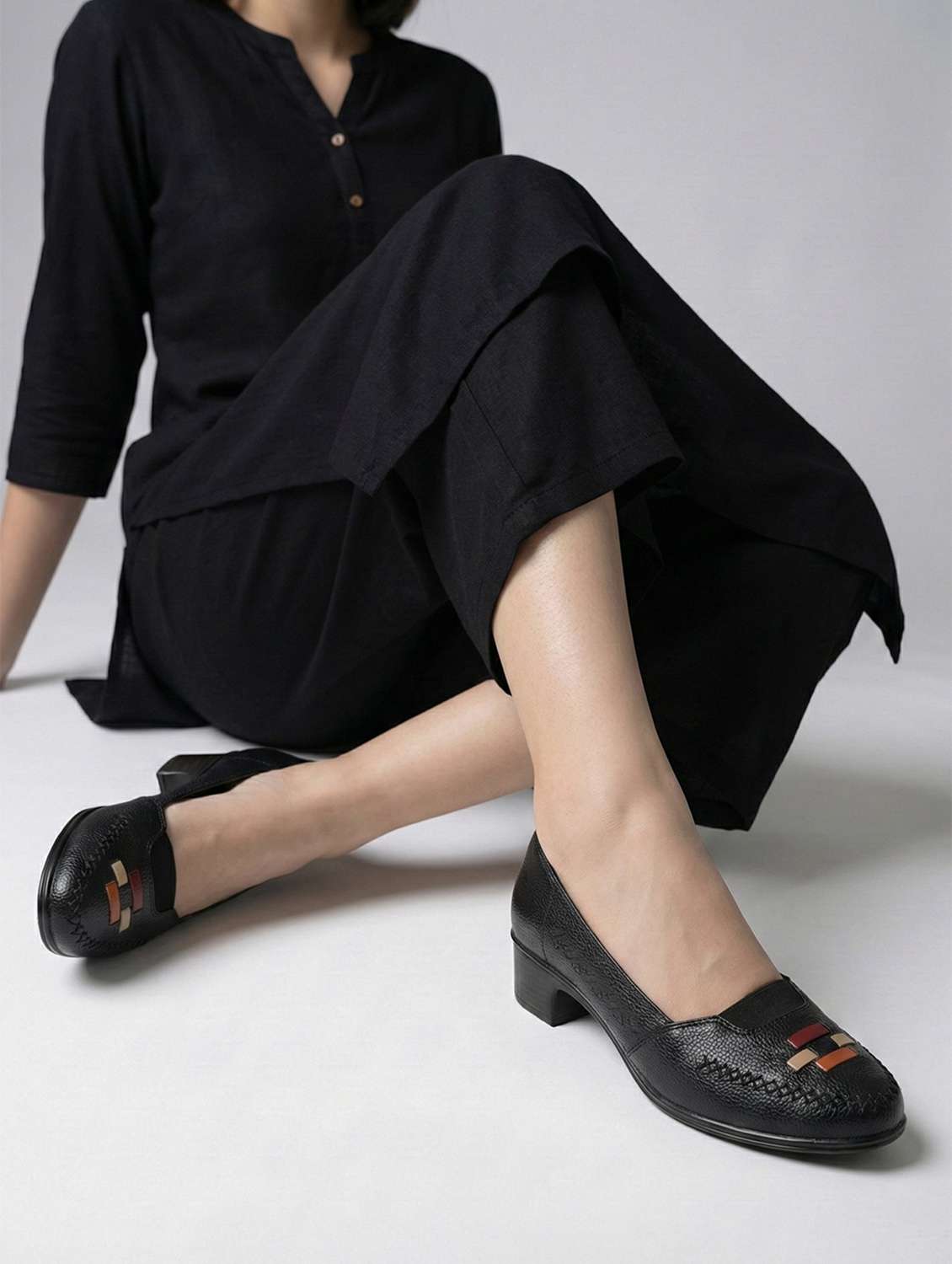 women black slip on pump - 22433945 -  Standard Image - 1