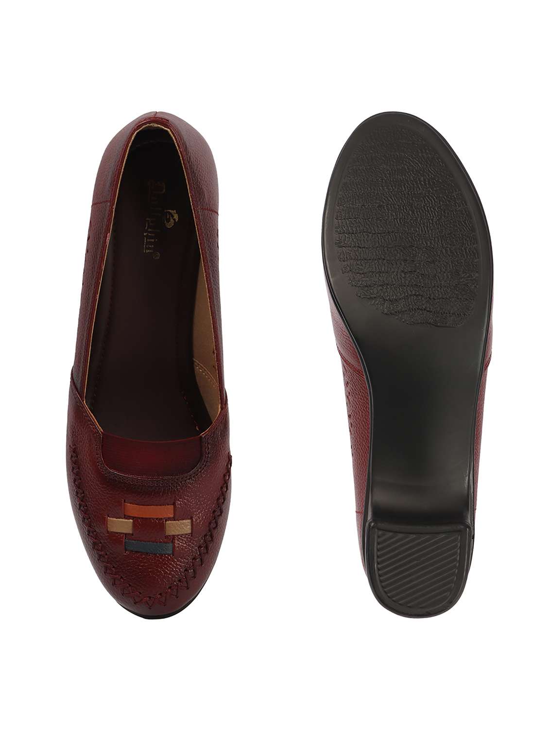women maroon slip on pump - 22433946 -  Standard Image - 4