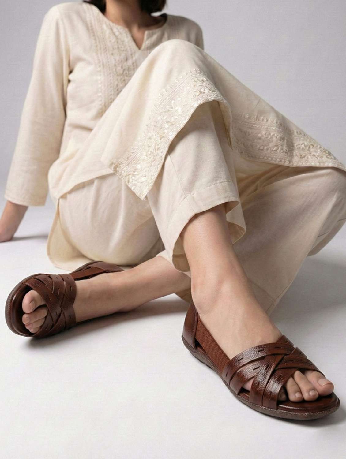 women nbrown slip on sandal - 22433954 -  Standard Image - 1