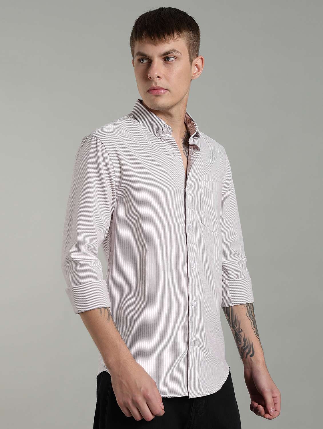 Men Striped Long Sleeve Slim Fit Casual Shirt - 22433959 -  Standard Image - 4