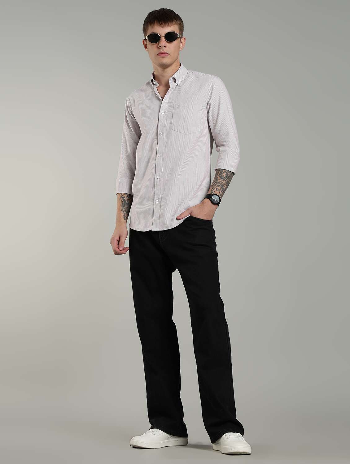 Men Striped Long Sleeve Slim Fit Casual Shirt - 22433959 -  Standard Image - 6