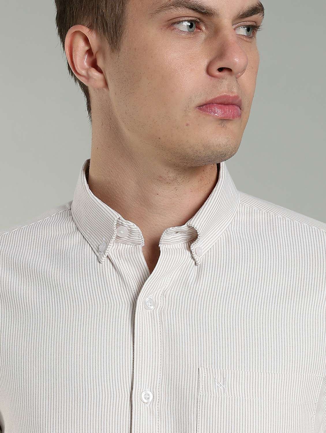 men striped long sleeve slim fit casual shirt - 22433962 -  Standard Image - 1