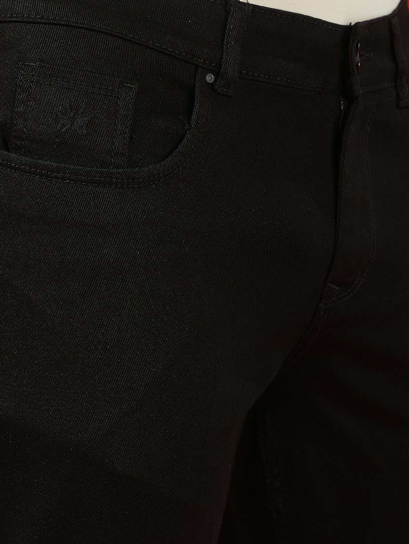 men plain black slim fit jeans - 22434012 -  Standard Image - 1