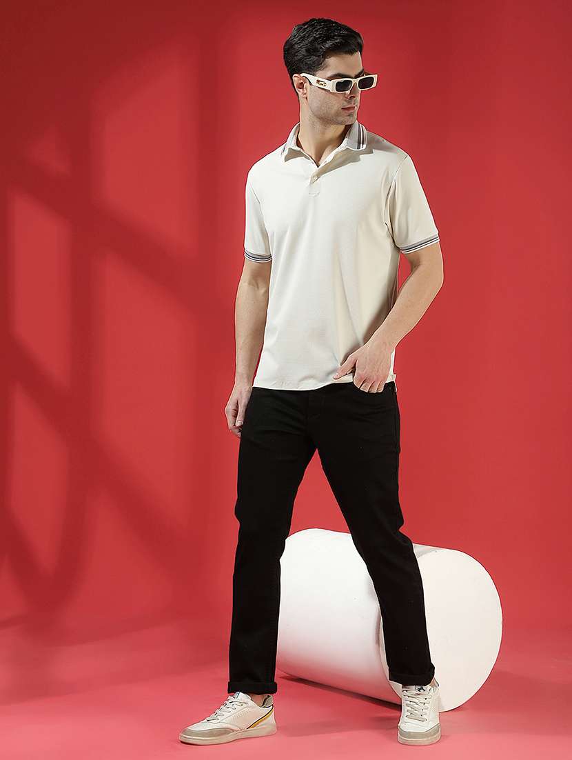 men plain black slim fit jeans - 22434012 -  Standard Image - 6