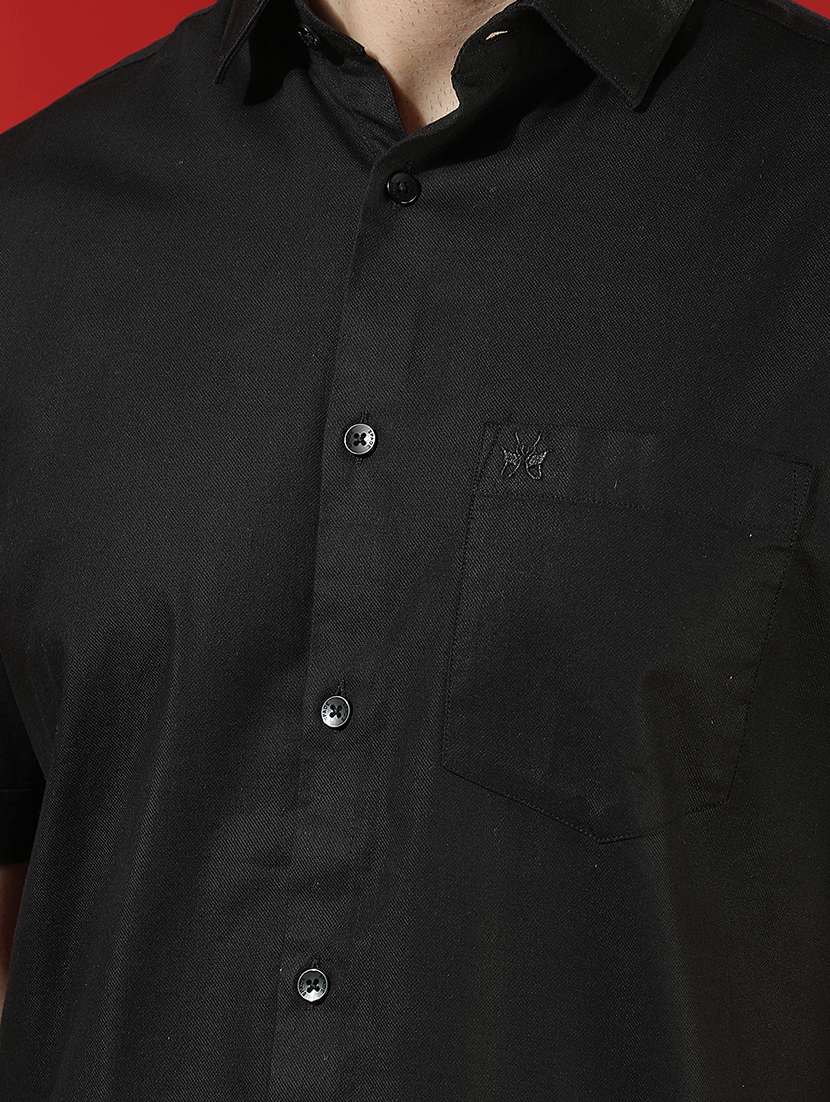 men solid short sleeve slim fit casual shirt - 22434033 -  Standard Image - 1
