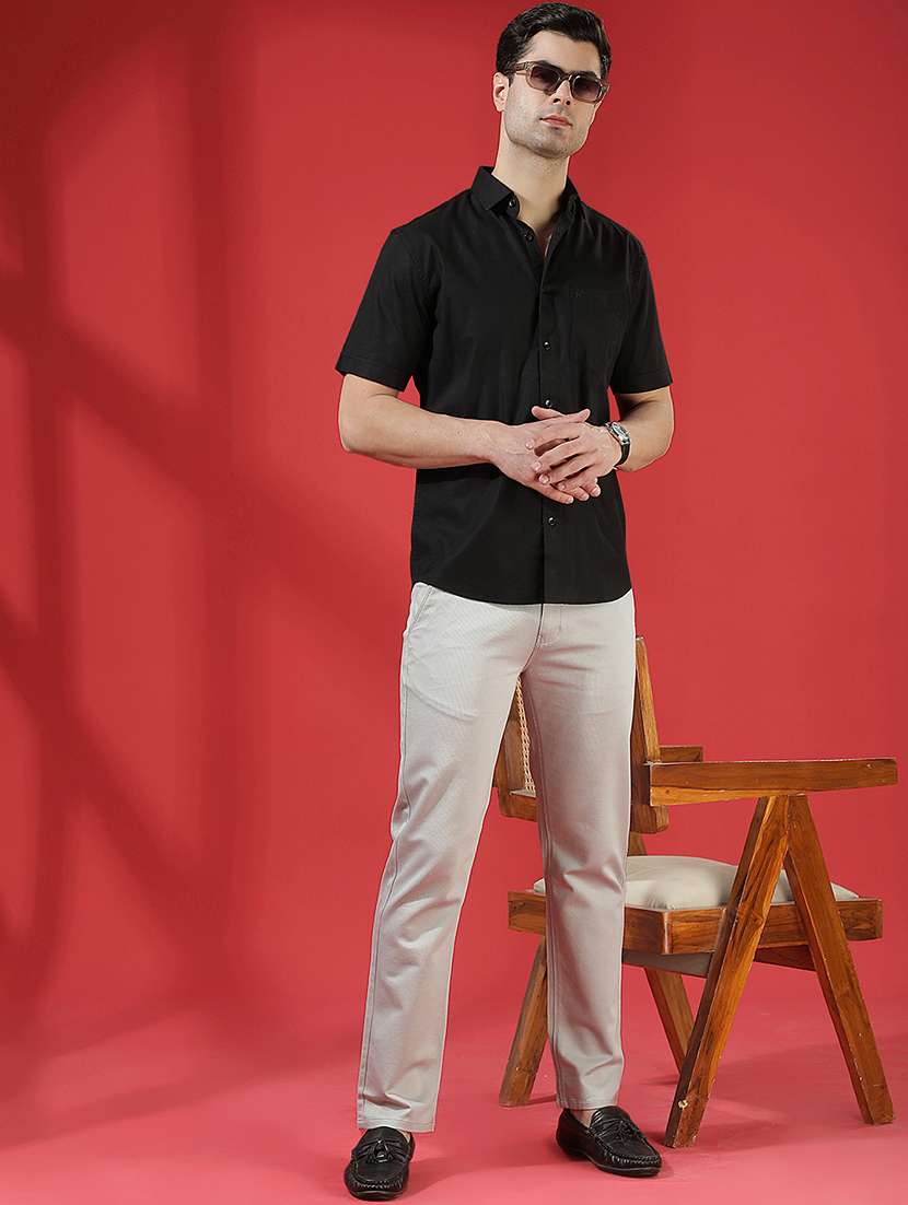 men solid short sleeve slim fit casual shirt - 22434033 -  Standard Image - 6