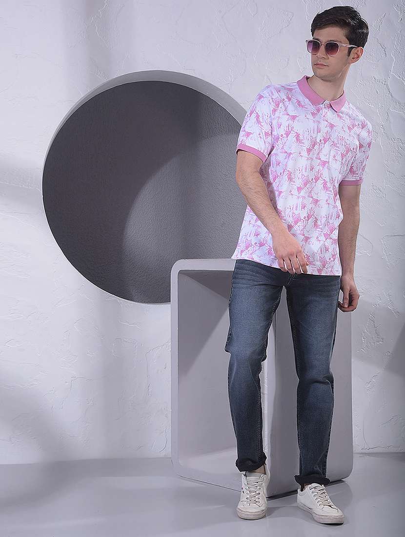 men printed short sleeve regular fit polo t-shirt - 22434055 -  Standard Image - 6