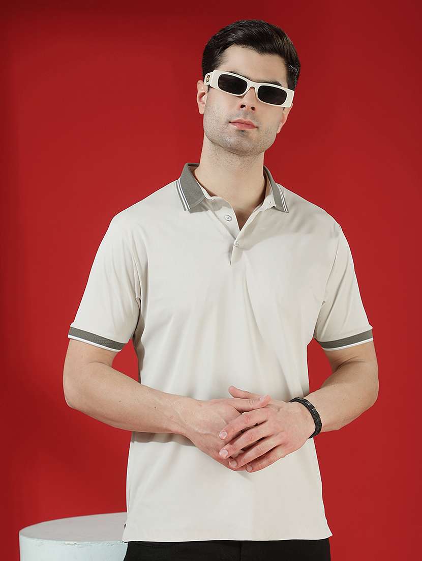 men solid short sleeve regular fit polo t-shirt