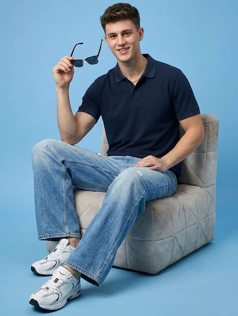 men solid short sleeve regular fit polo t-shirt - 22434085 -  Standard Image - 4