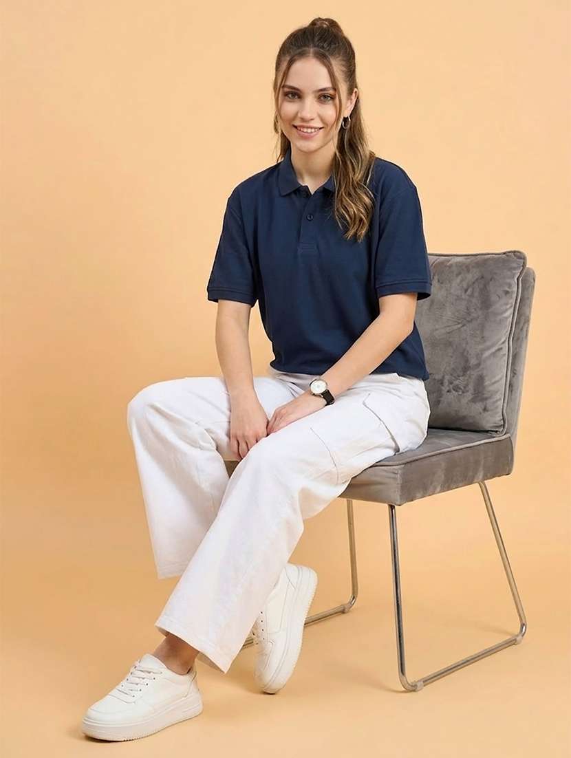 women short sleeve oversized polo t-shirt - 22434098 -  Standard Image - 4