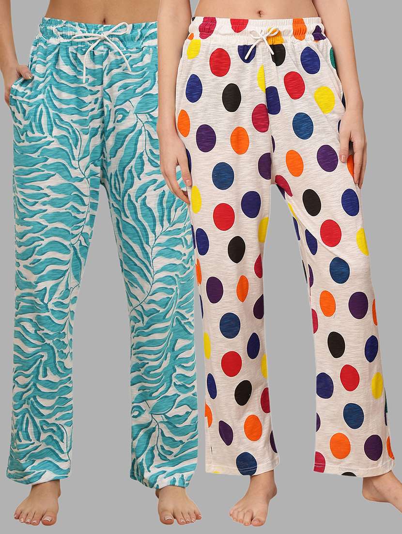 women pack of 2 printed loungewear pajama