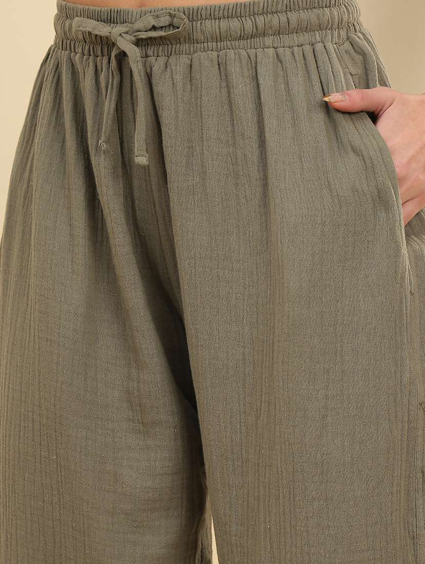 women pack of 2 solid mid rise pajama - 22434232 -  Standard Image - 1