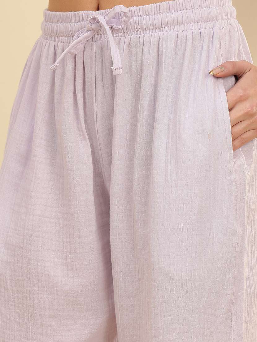 women pack of 2 solid mid rise pajama - 22434240 -  Standard Image - 1