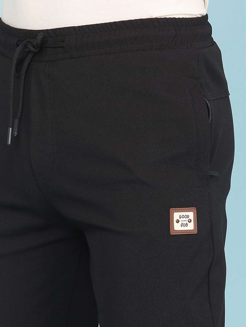 men solid mid rise full length track pant - 22434407 -  Standard Image - 1