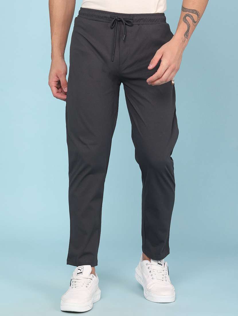 grey cotton  full length track pant