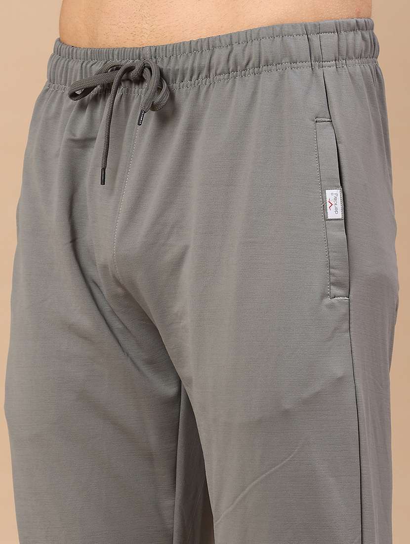 men solid mid rise full length track pant - 22434412 -  Standard Image - 1