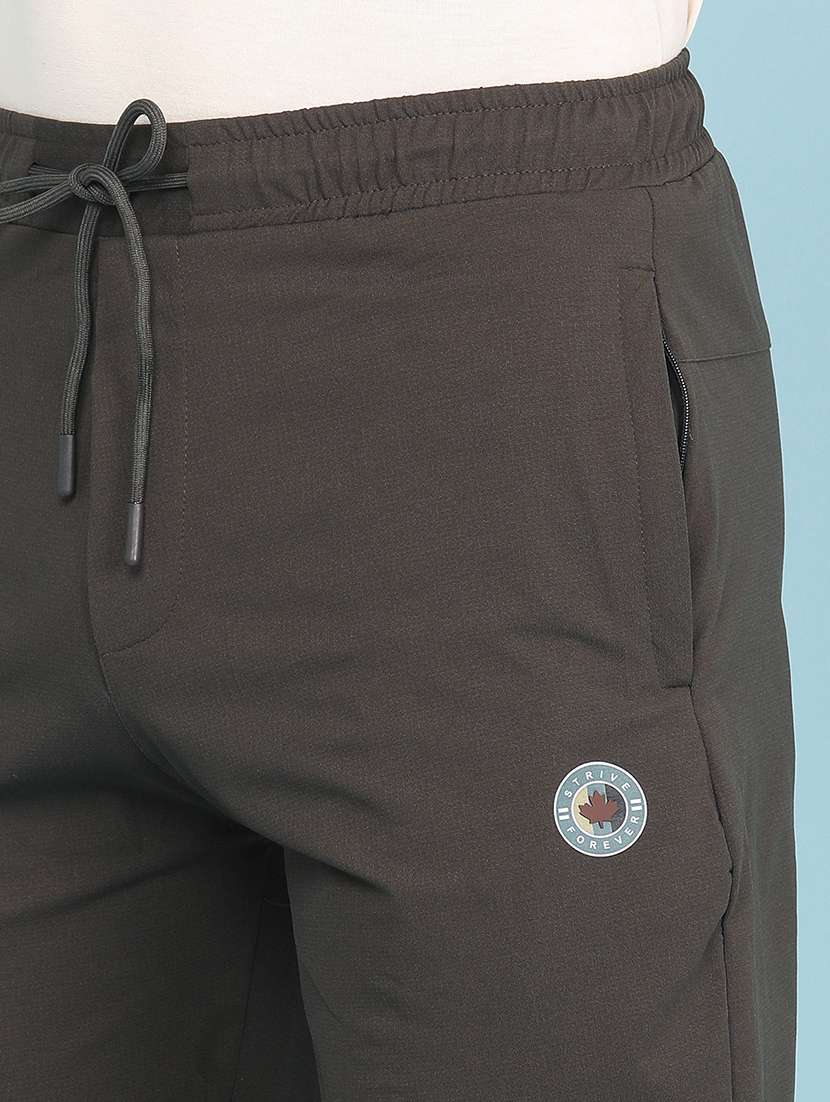 men solid mid rise full length track pant - 22434415 -  Standard Image - 1