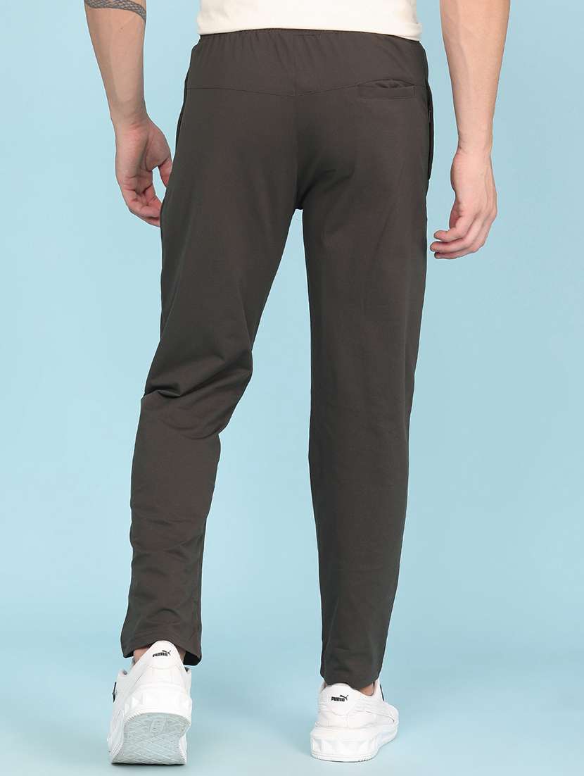 men solid mid rise full length track pant - 22434415 -  Standard Image - 4